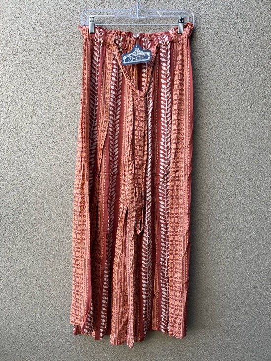 Angie Pants - Angie Rust & Cream Printed Boho Pants